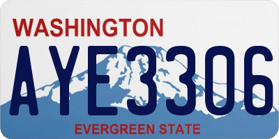 WA license plate AYE3306