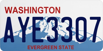 WA license plate AYE3307