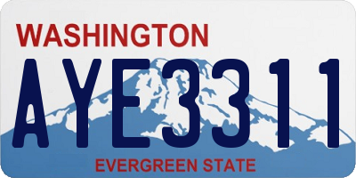 WA license plate AYE3311