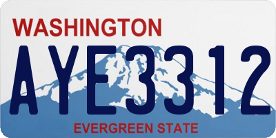 WA license plate AYE3312