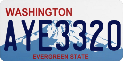 WA license plate AYE3320