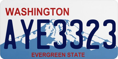WA license plate AYE3323