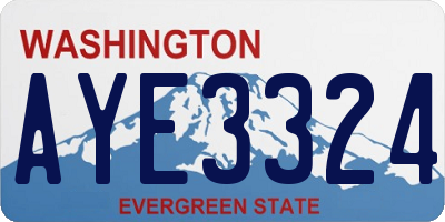 WA license plate AYE3324