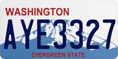WA license plate AYE3327