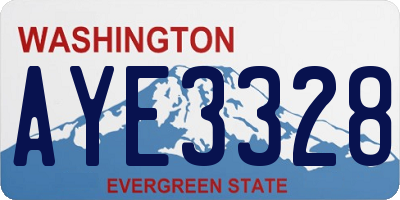 WA license plate AYE3328