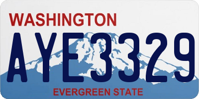 WA license plate AYE3329