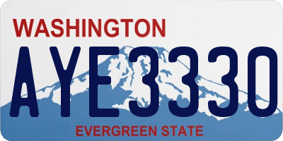 WA license plate AYE3330