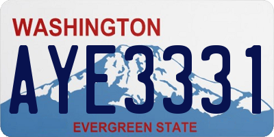 WA license plate AYE3331