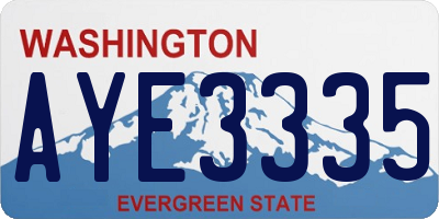 WA license plate AYE3335