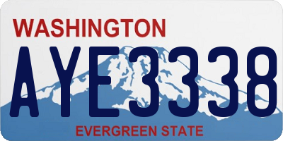 WA license plate AYE3338