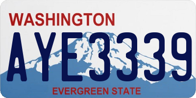 WA license plate AYE3339