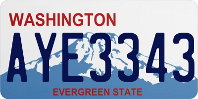 WA license plate AYE3343