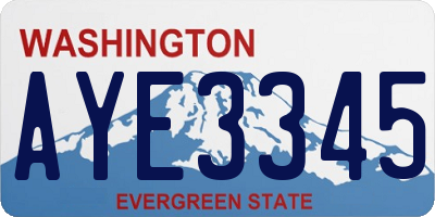 WA license plate AYE3345