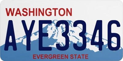 WA license plate AYE3346