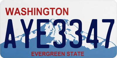 WA license plate AYE3347