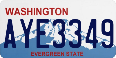WA license plate AYE3349