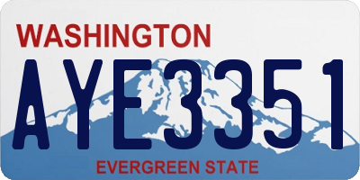 WA license plate AYE3351