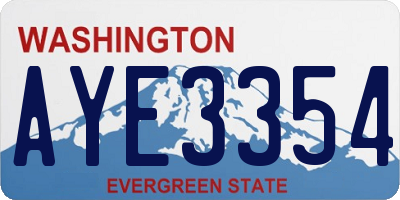WA license plate AYE3354