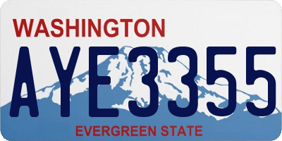 WA license plate AYE3355