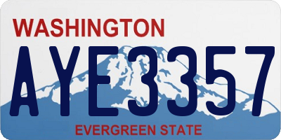 WA license plate AYE3357