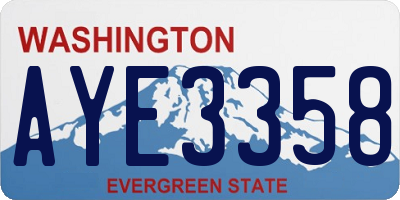 WA license plate AYE3358