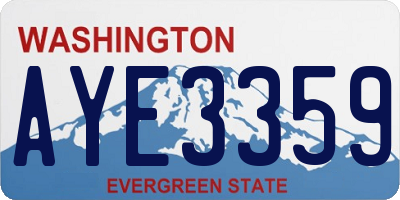 WA license plate AYE3359