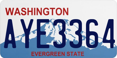 WA license plate AYE3364
