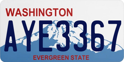 WA license plate AYE3367