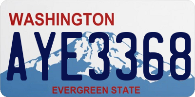 WA license plate AYE3368