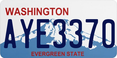 WA license plate AYE3370