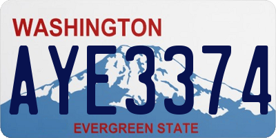 WA license plate AYE3374