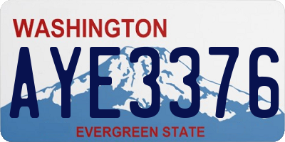 WA license plate AYE3376