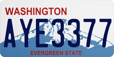 WA license plate AYE3377