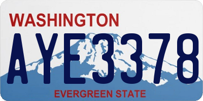 WA license plate AYE3378