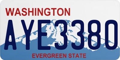 WA license plate AYE3380