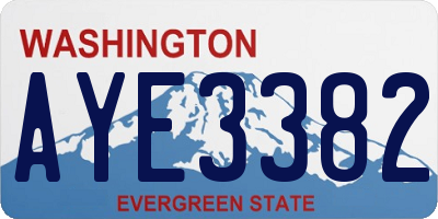 WA license plate AYE3382