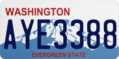 WA license plate AYE3388