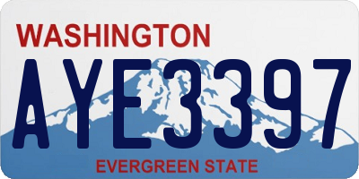 WA license plate AYE3397