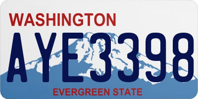 WA license plate AYE3398