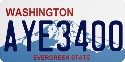 WA license plate AYE3400