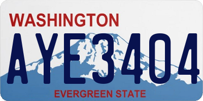WA license plate AYE3404