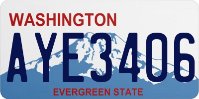 WA license plate AYE3406