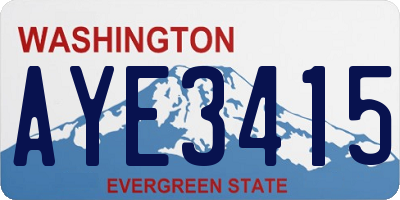 WA license plate AYE3415