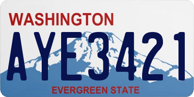 WA license plate AYE3421