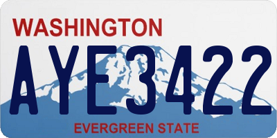 WA license plate AYE3422