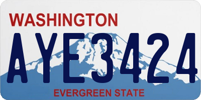 WA license plate AYE3424