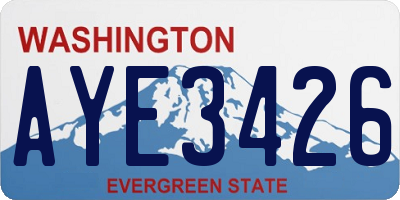 WA license plate AYE3426