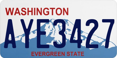 WA license plate AYE3427