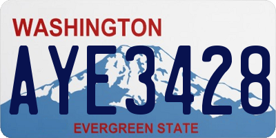 WA license plate AYE3428