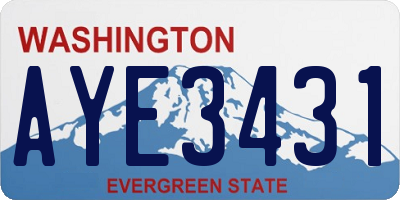 WA license plate AYE3431